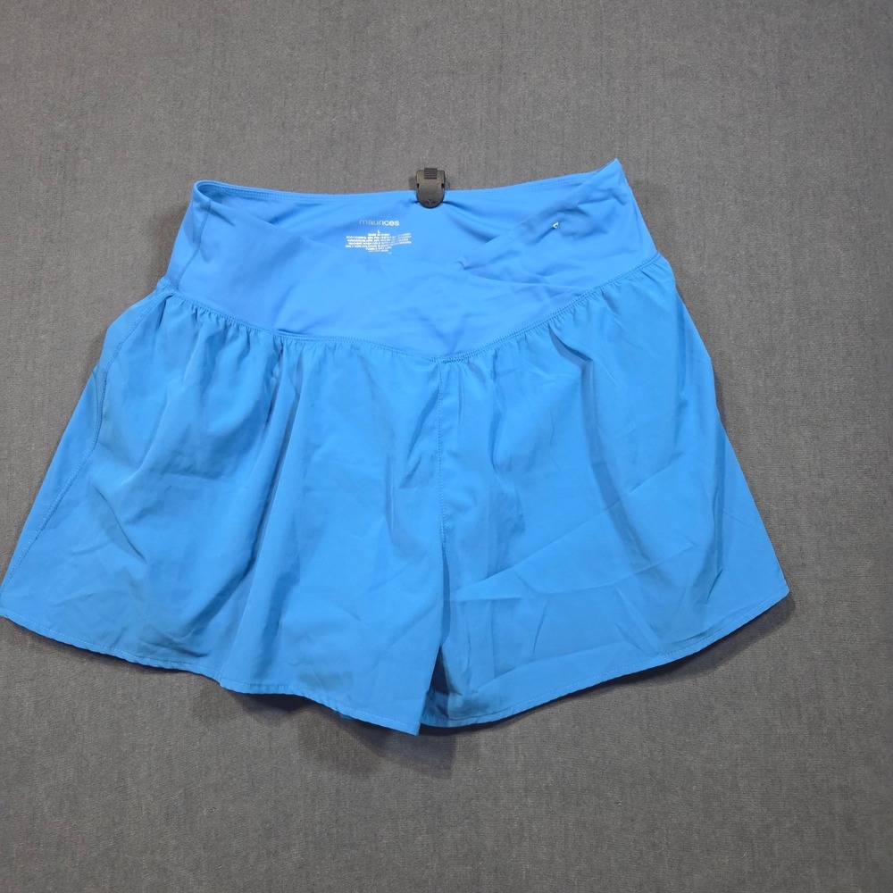 Maurices Active Shorts Womens Large Blue Crossover Waist Lined Running Athletic